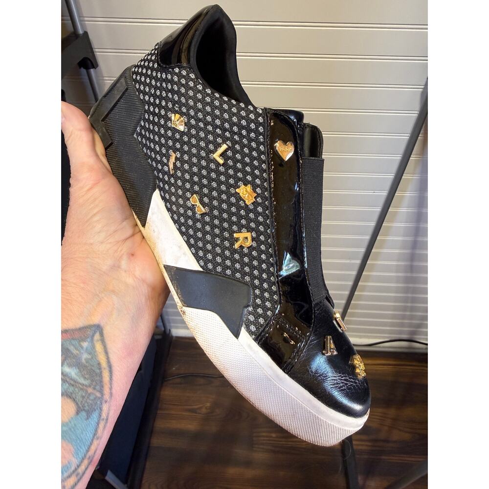 Karl Lagerfeld Mavise Leather Paneled Slip On Sneakers Size 9